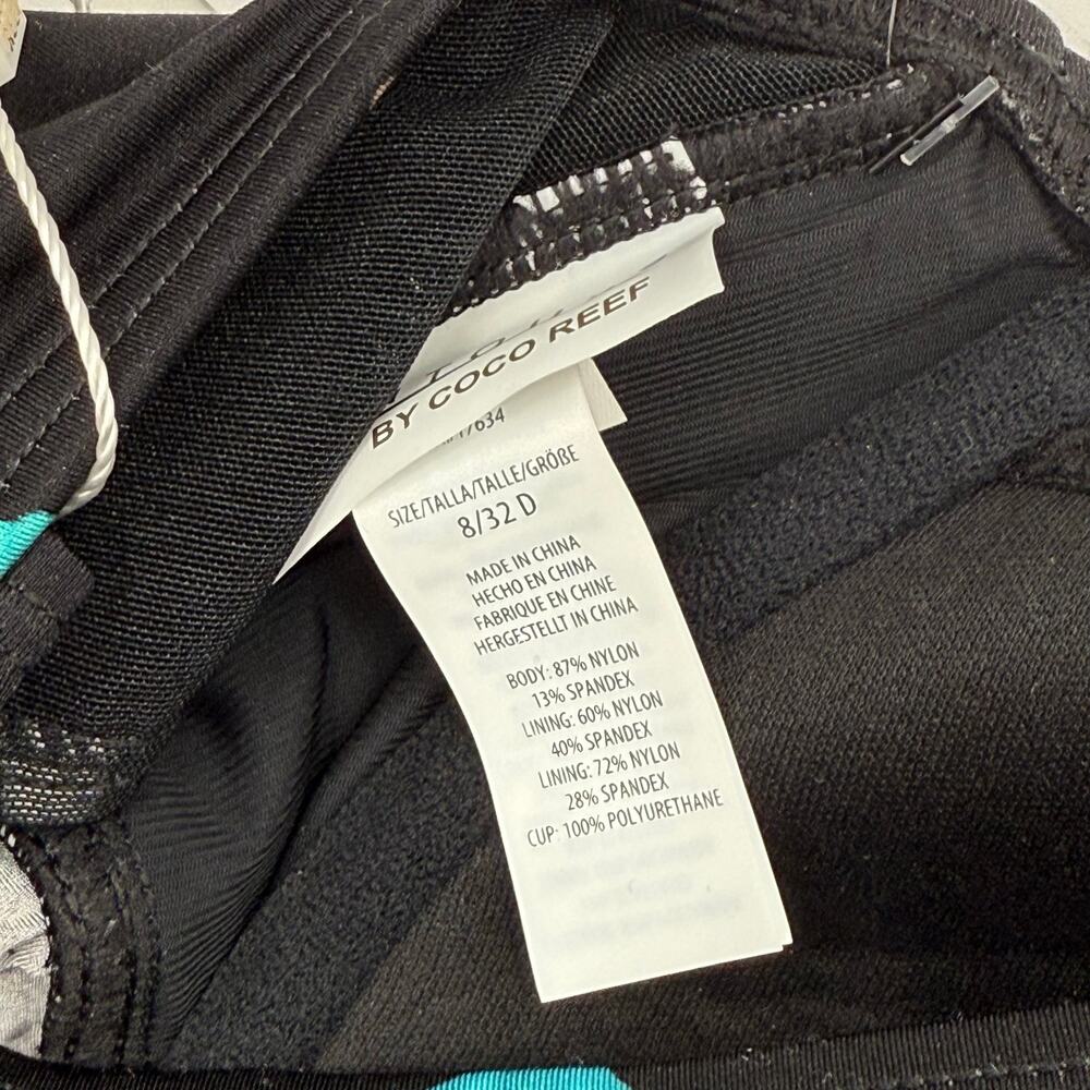 CONTOURS BY COCO REEF Tankini Top Size 8/32D NWT Black Underwire Shapemaker - Picture 12 of 16